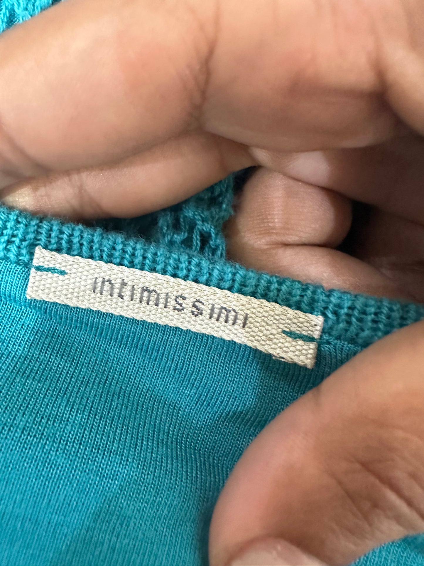 vintage edit thirty-one | small teal blue intimissimi midi dress