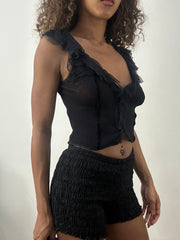 vintage edit: valentine’s day | small black pinko cropped mesh top