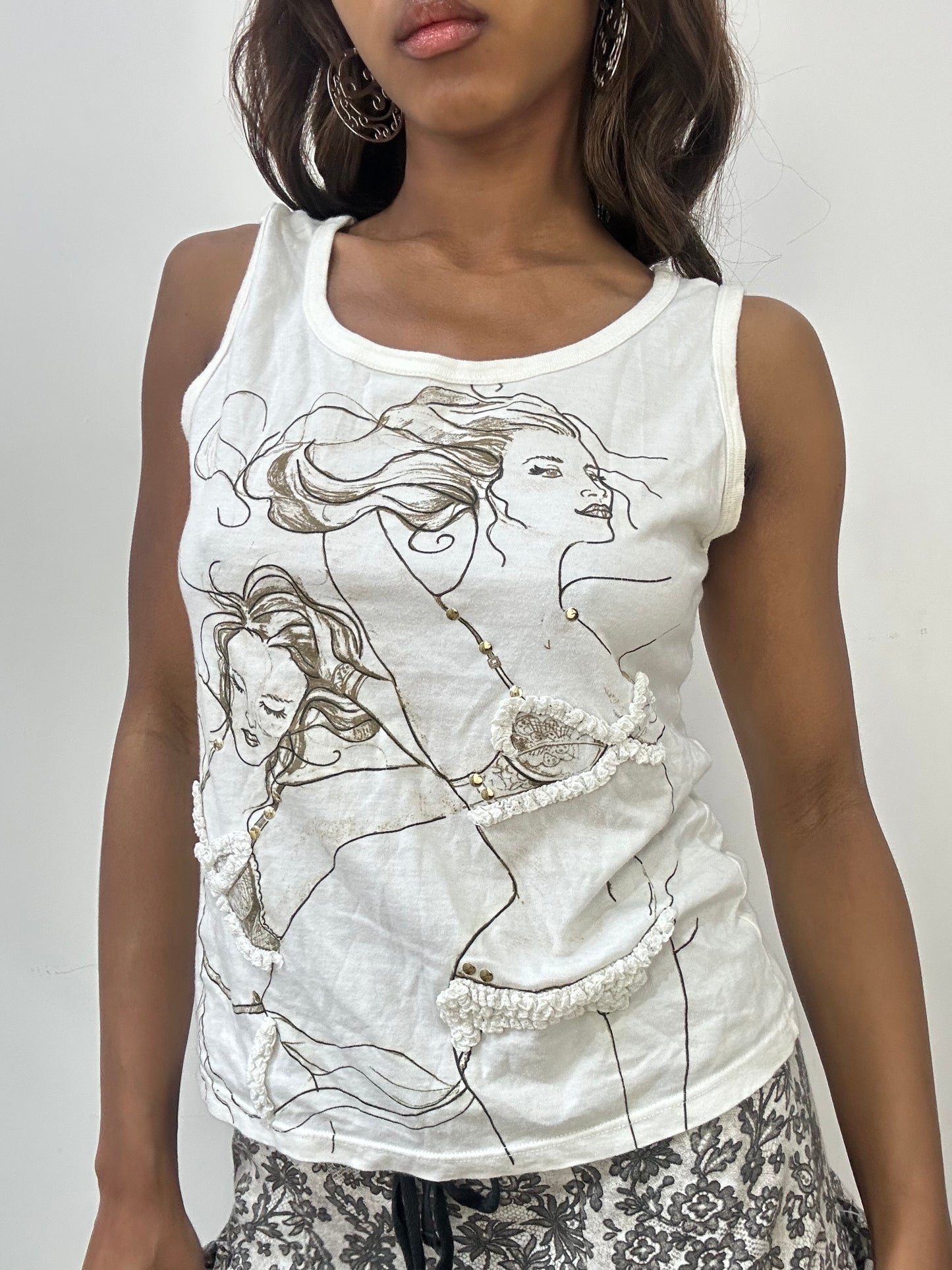 vintage edit: fashion week | small/medium white chloé tank top