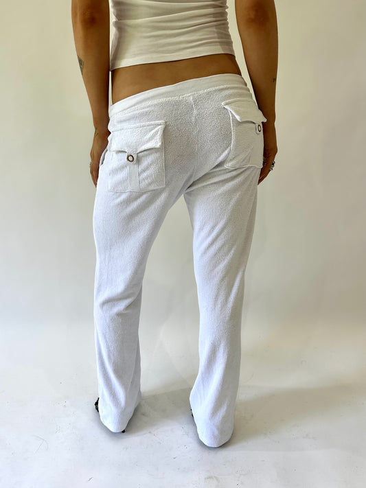 sailor drop | extra small/small white towelling sweatpants