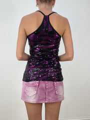 💻HALLOWEEN | small purple and black sequin cami