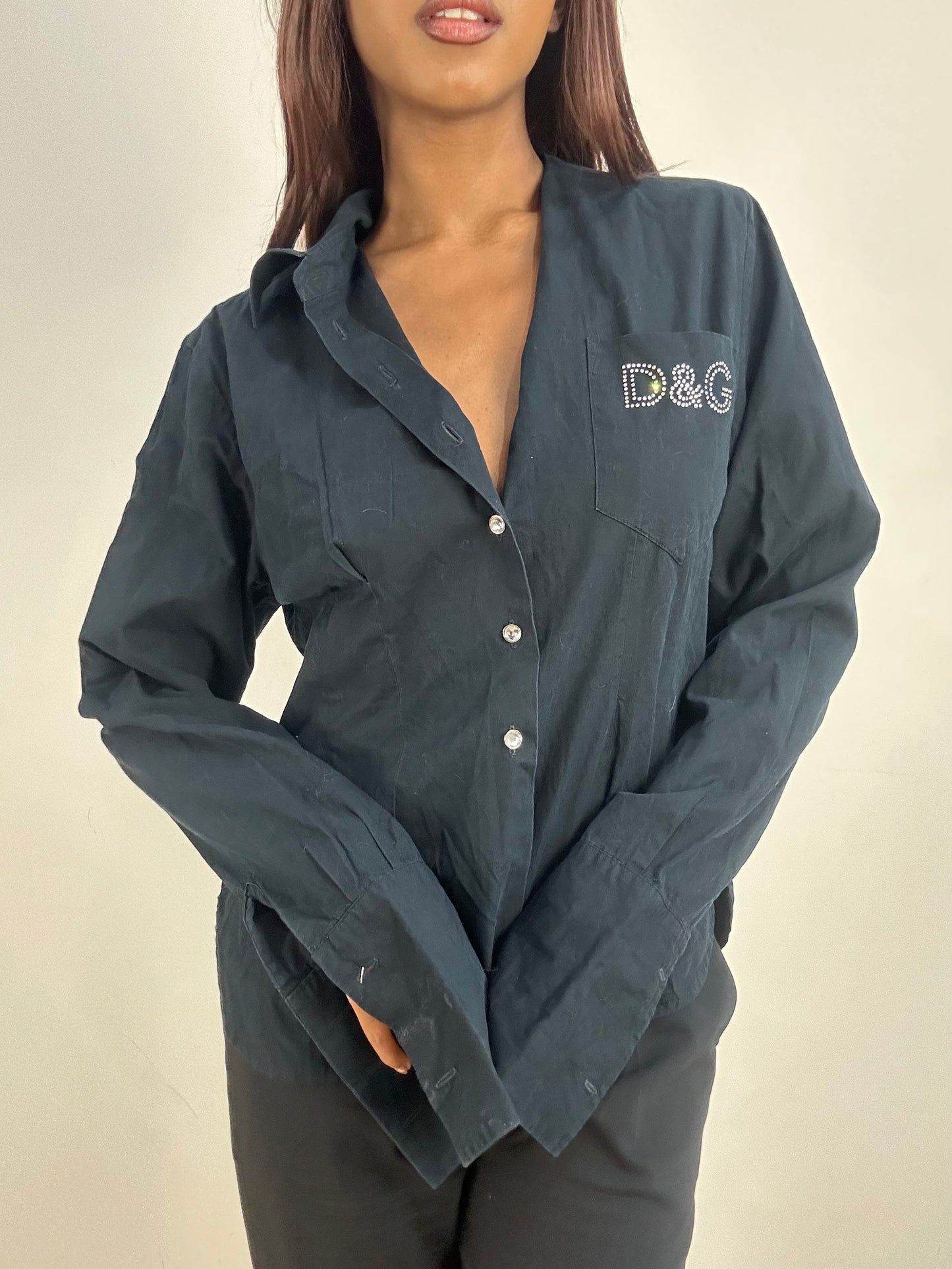 vintage edit thirty-three | large black dolce and gabbana button up shirt