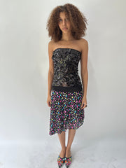 Festival drop | pequeño top de bandeau de lentejuelas negras