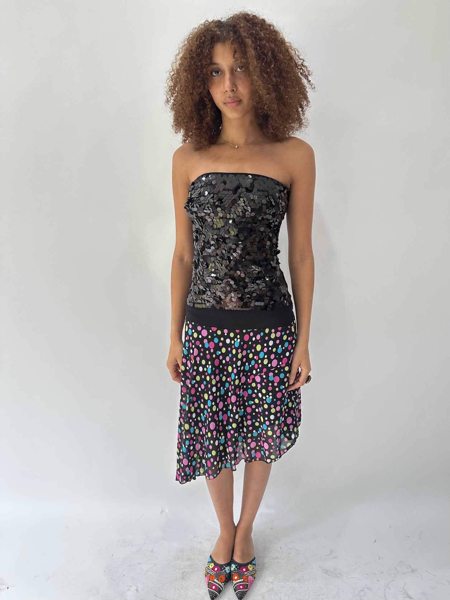 festival drop | small black sequin bandeau top