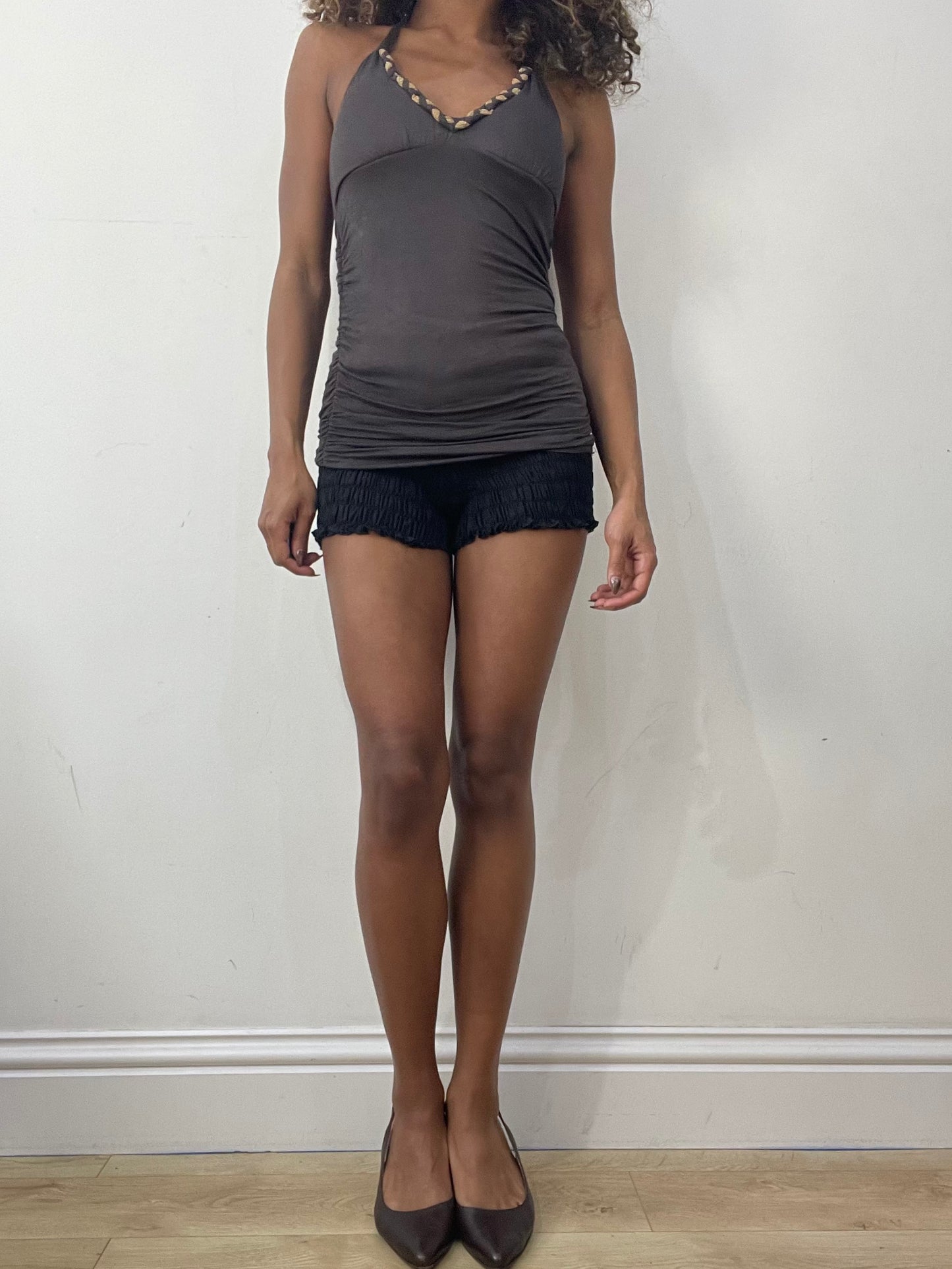 vintage edit: valentine’s day | extra small brown halterneck top