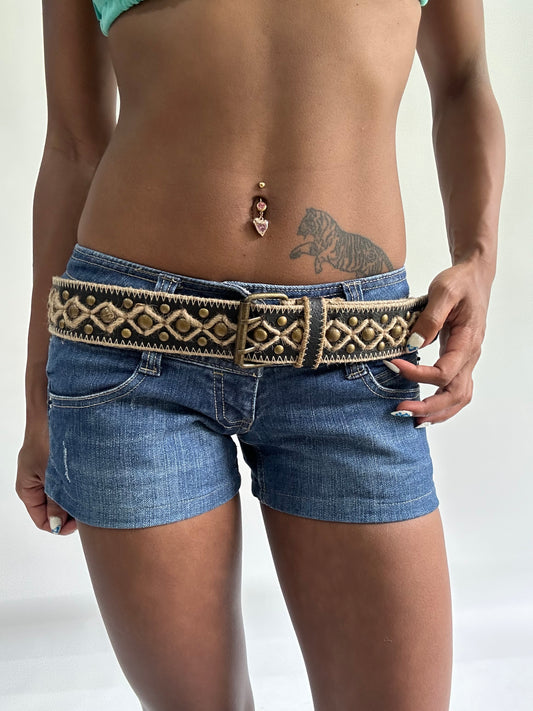 ‼️💻sailor drop | black and gold woven buckle belt