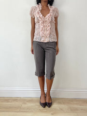 vintage edit twenty-five | medium grey pinstripe capri trousers