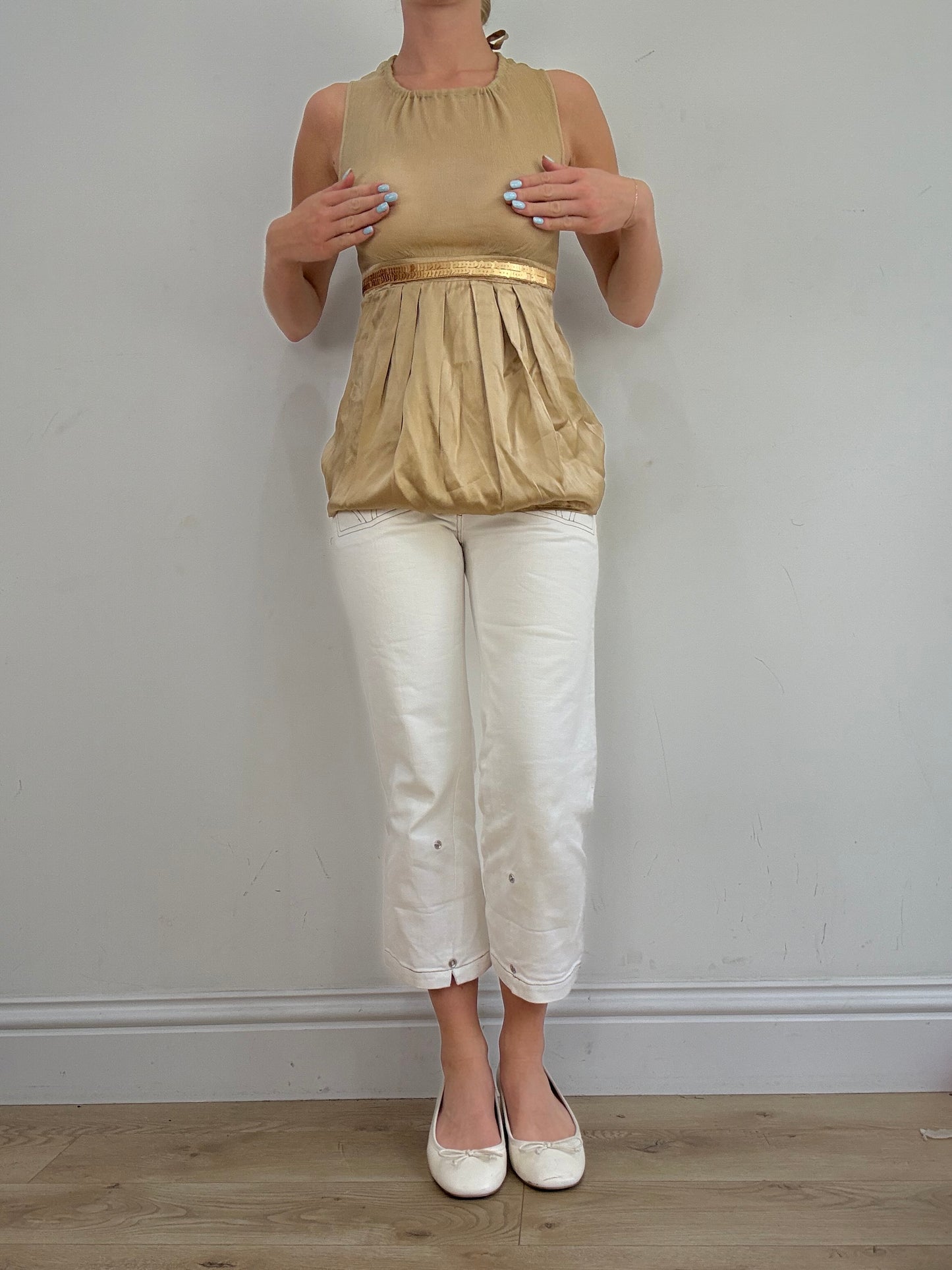 vintage edit twenty eight | small gold intimissimi mesh and satin style top