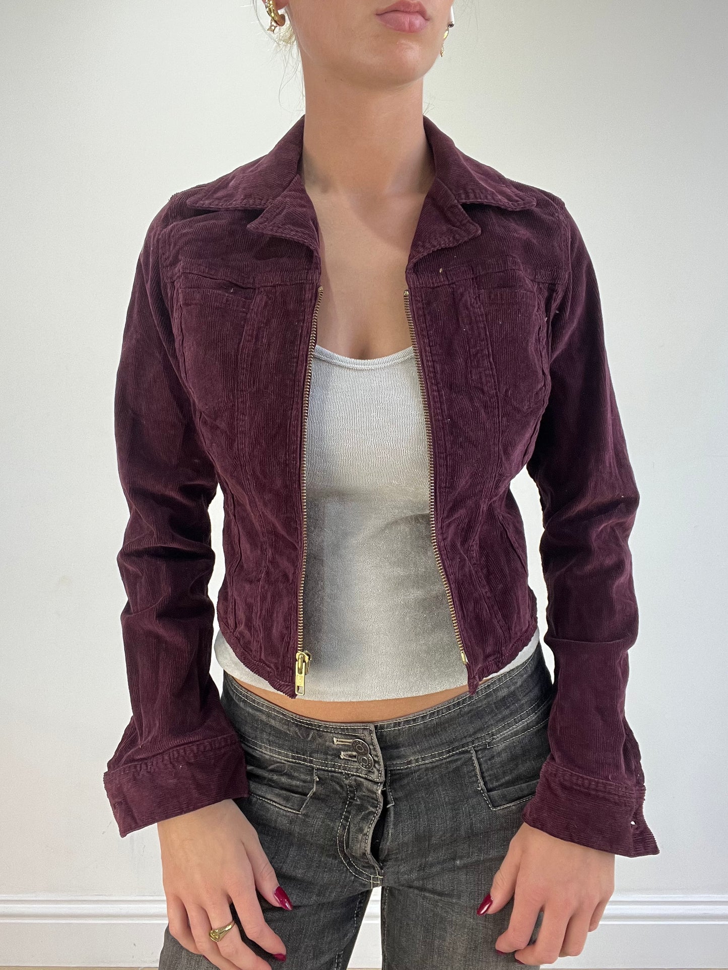vintage edit sixteen | extra small purple corduroy cropped jacket