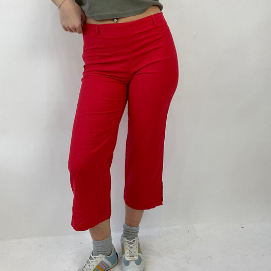 COTTAGECORE DROP | small red linen cropped trousers
