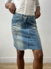 vintage edit thirty-two | small blue denim replay midi skirt