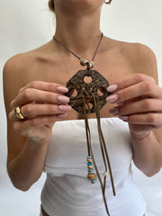 COASTAL COWGIRL DROP | brown long necklace with tassels