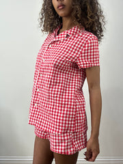 vintage edit: valentine’s day | Pequeno vermelho e branco gingham set