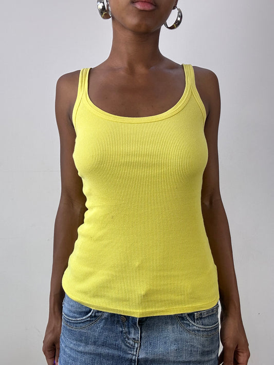 💚vintage edit twenty-six | small yellow intimissimi ribbed cami