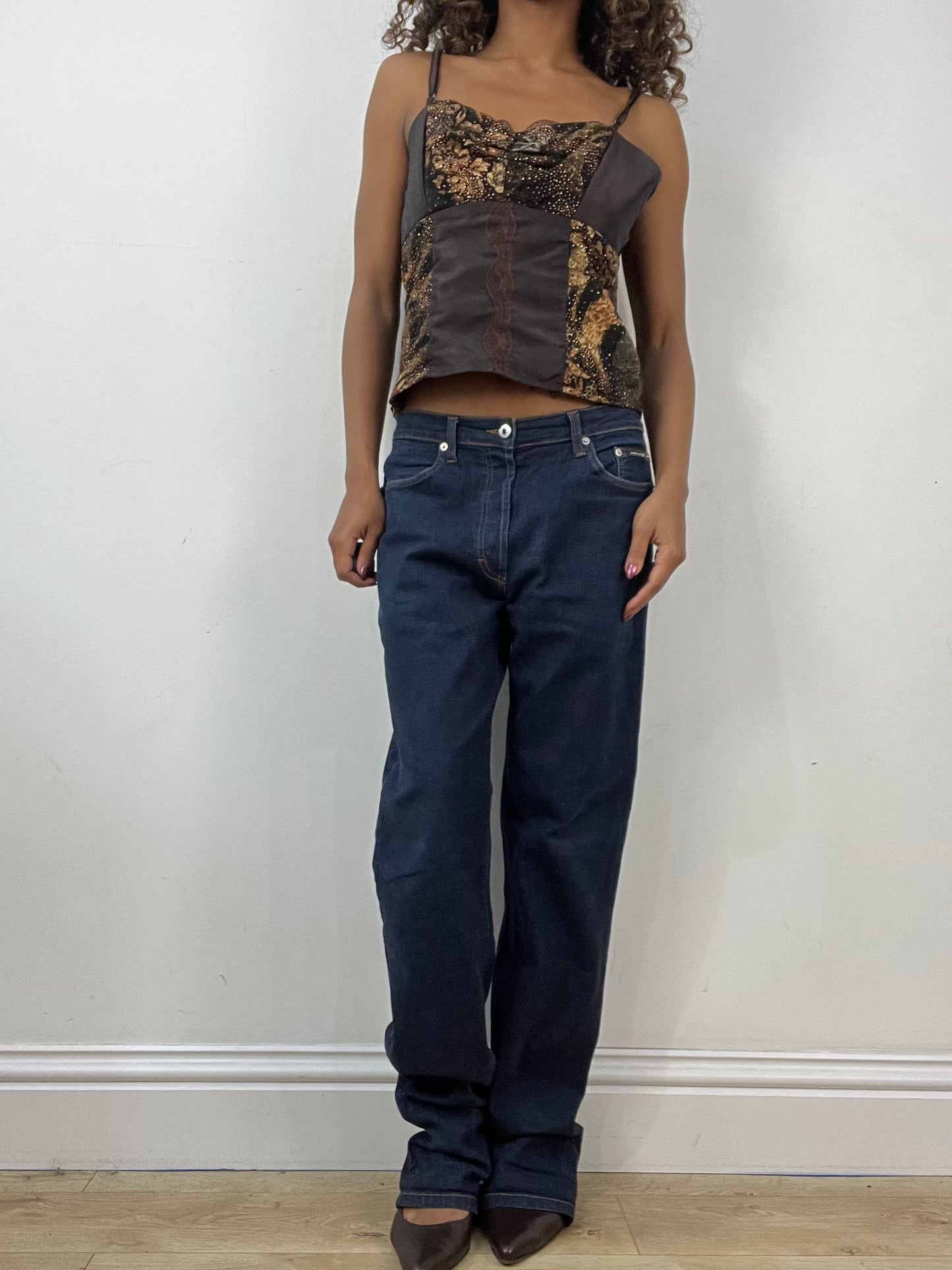 vintage edit thirty-four | medium brown corset style cami top