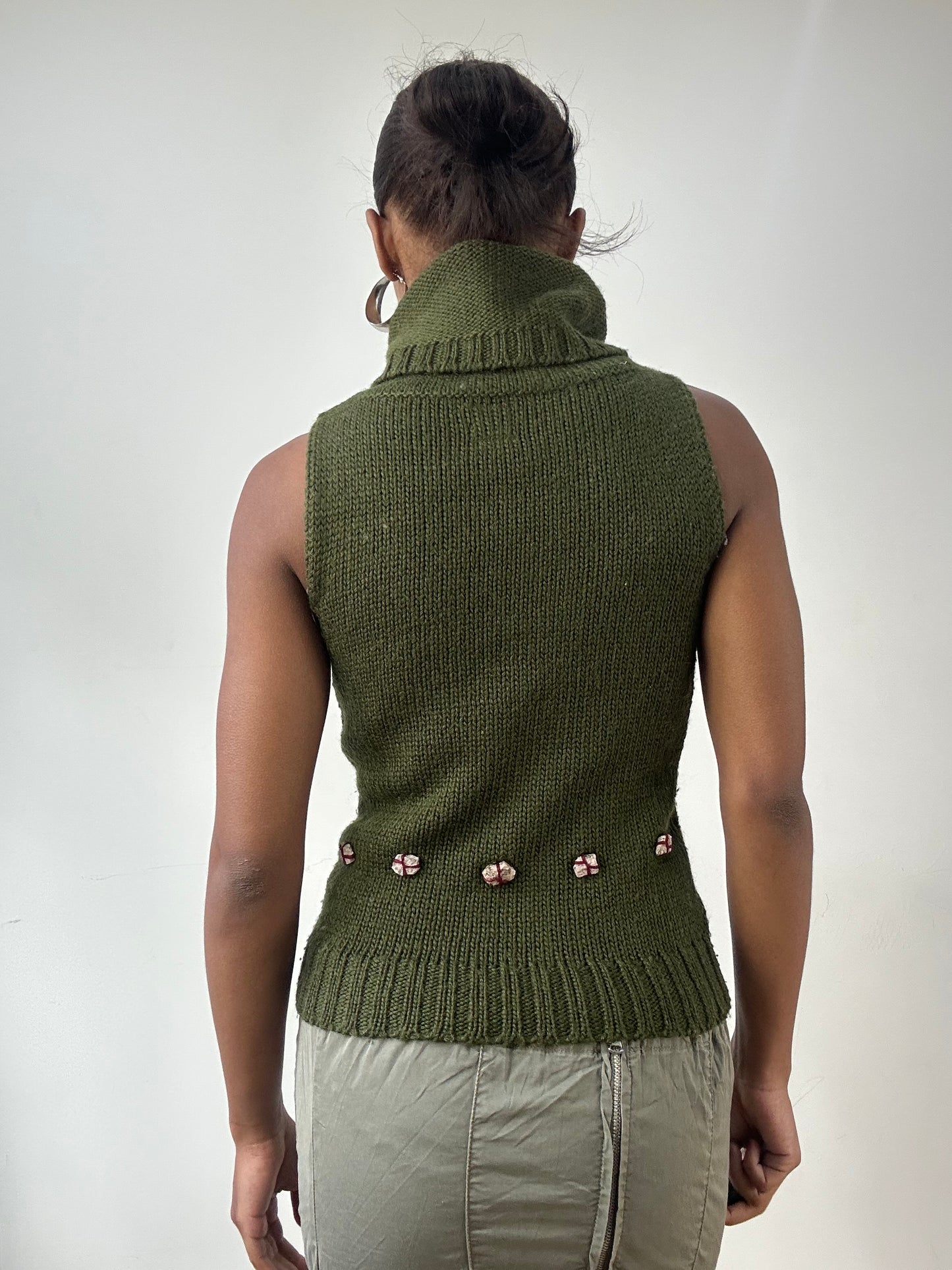 LFW edit | extra small khaki green miss sixty turtleneck top