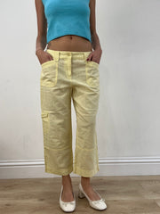 💻BEST PICKS | small yellow cropped linen trousers