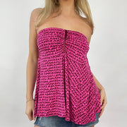 GIRL CORE DROP | small pink per una monogram strapless top