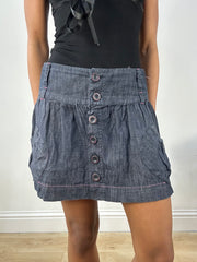 BEST PICKS | small dark blue denim mini skirt with buttons