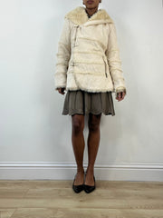 winter edit | small/medium cream faux fur jacket