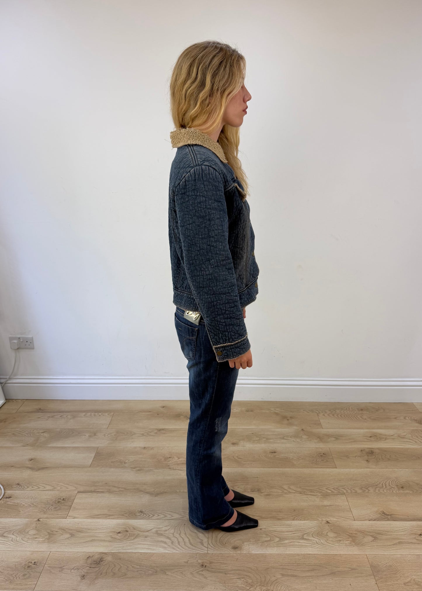 medium denim jacket with sherpa lining