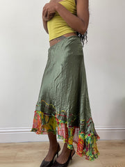 vintage edit twenty-five | Pequeno Midi Verde Sorte com Flores