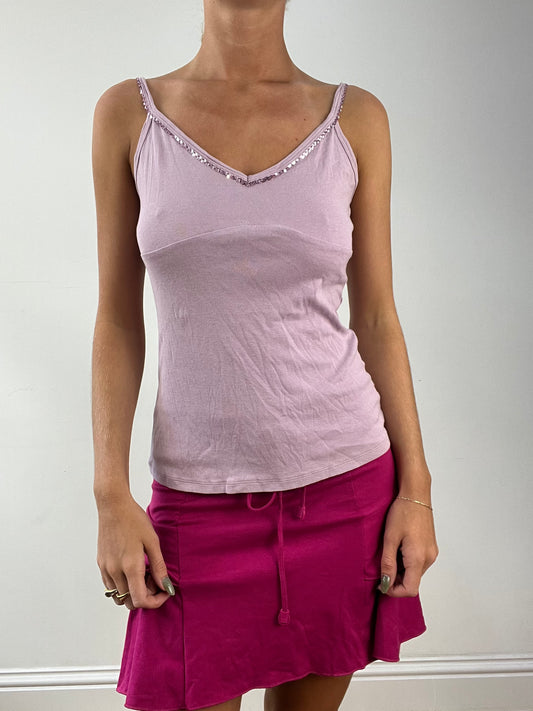 GIRLBAND DROP | medium purple cami with sequin detail