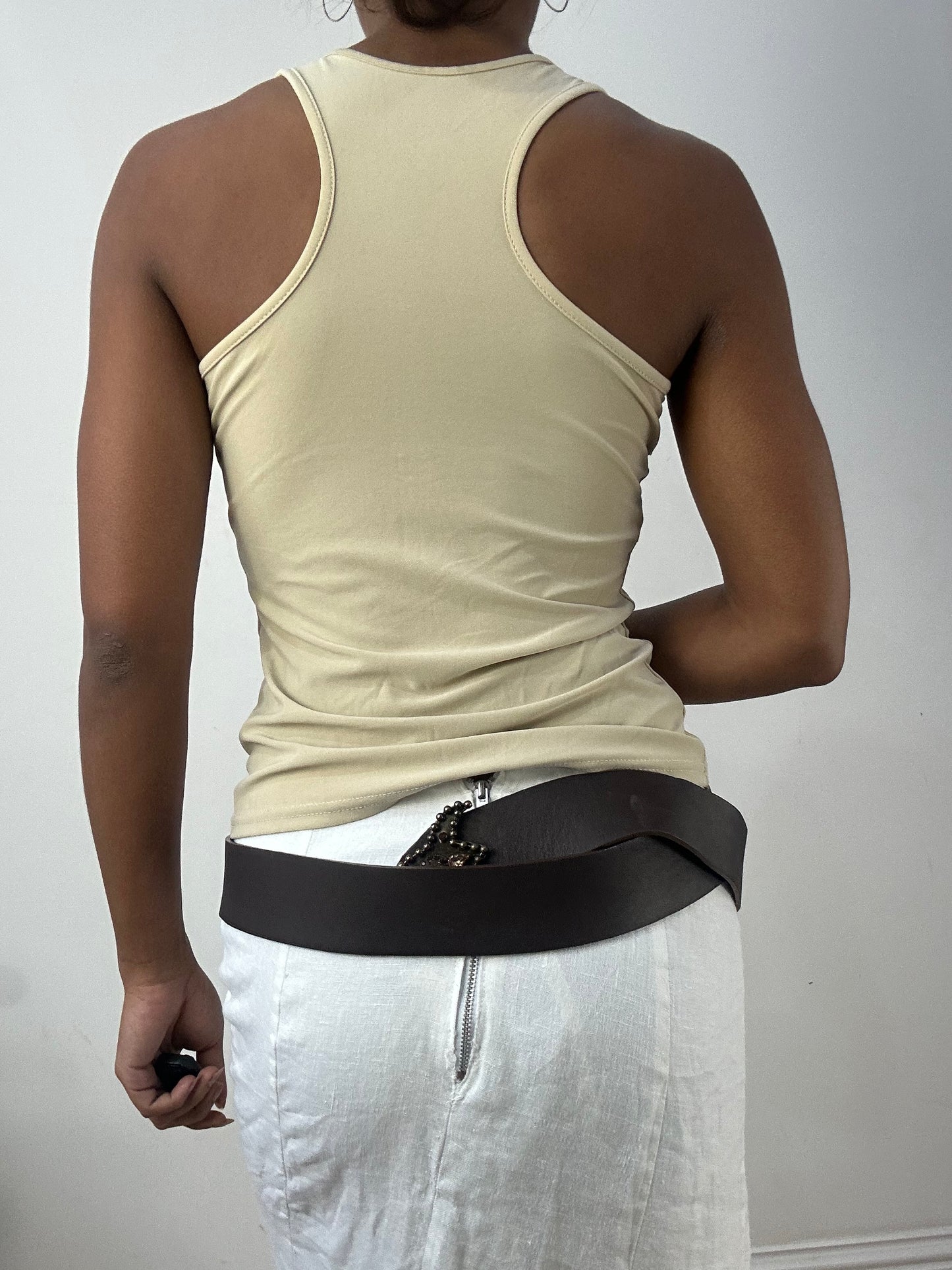 BEST PICKS | brown faux leather belt with rhinestone and beaded buckle