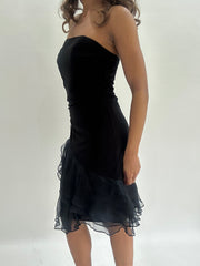 wedding guest drop | taille: S · couleur: noir · article: haut bandeau · détails: longueur mini