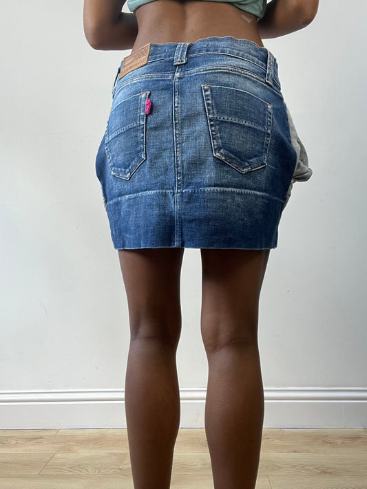 BEST PICKS | small grey panel denim mini skirt