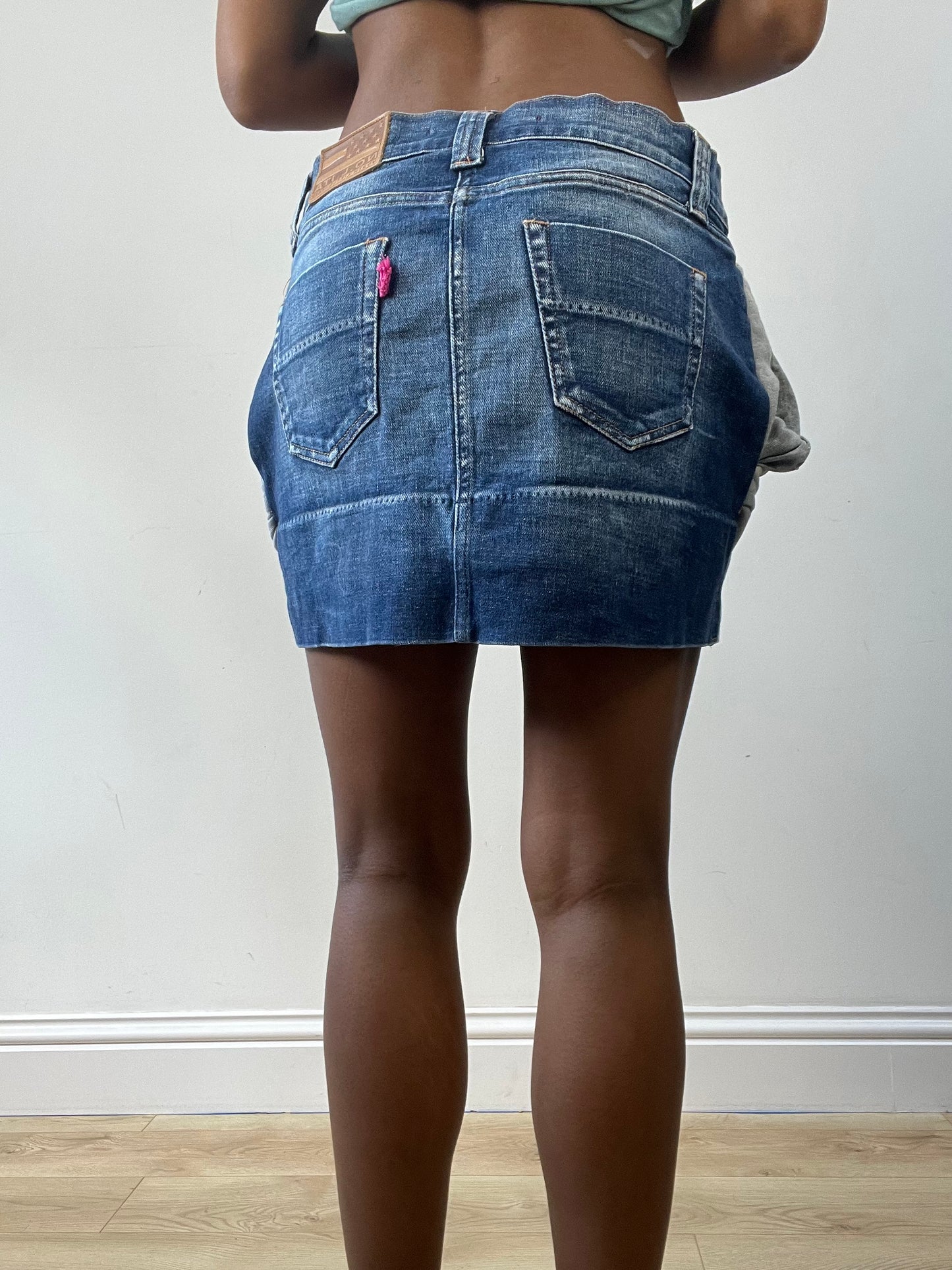 BEST PICKS | small grey panel denim mini skirt