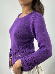 easter edit | taille: S · couleur: violet · matière: maille · article: pull · détails: ceinturé