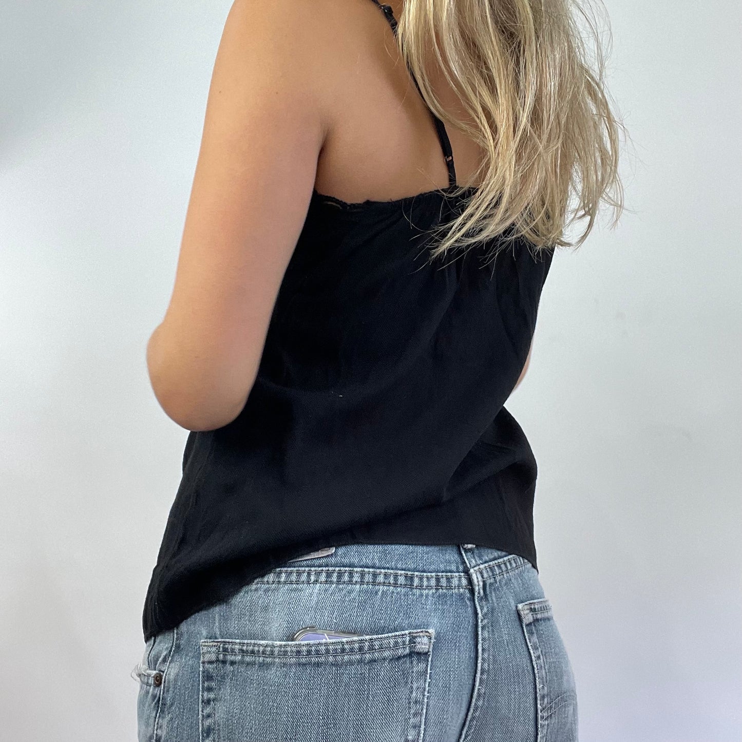 GRUNGE COQUETTE DROP | large black top with lace trim
