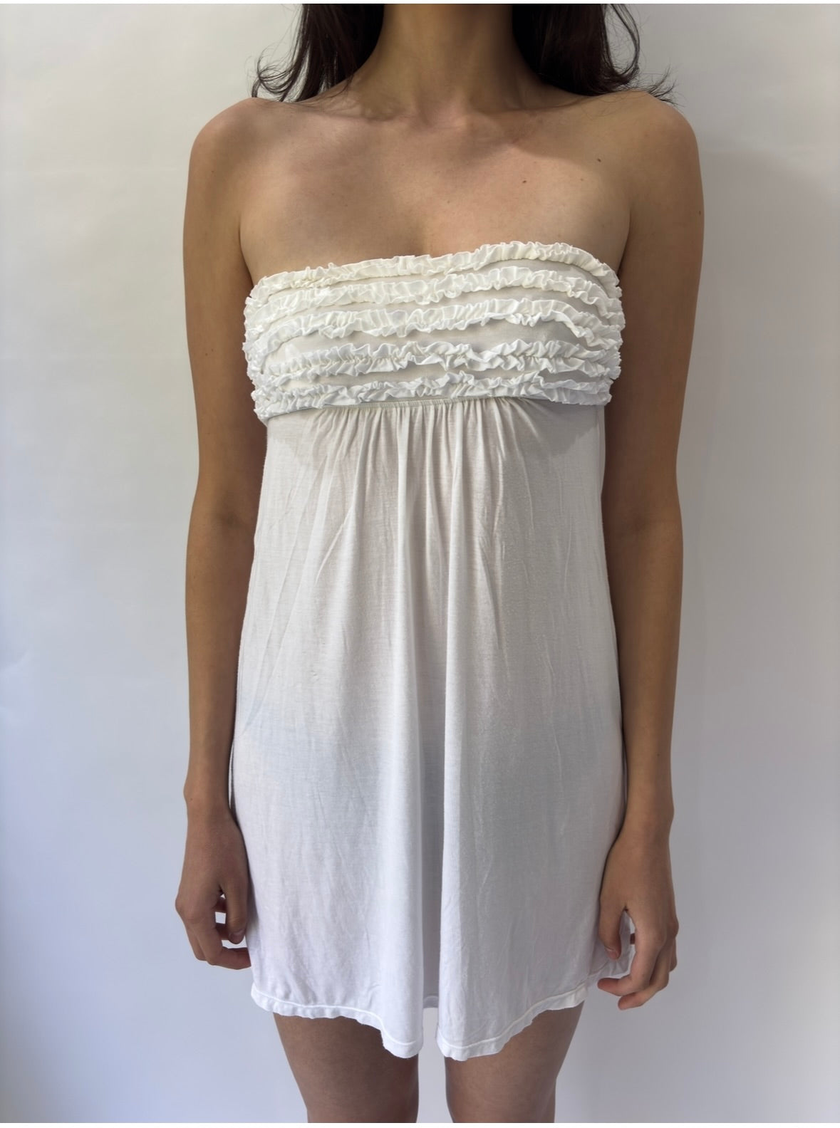 devil wears prada | small white bandeau mini dress