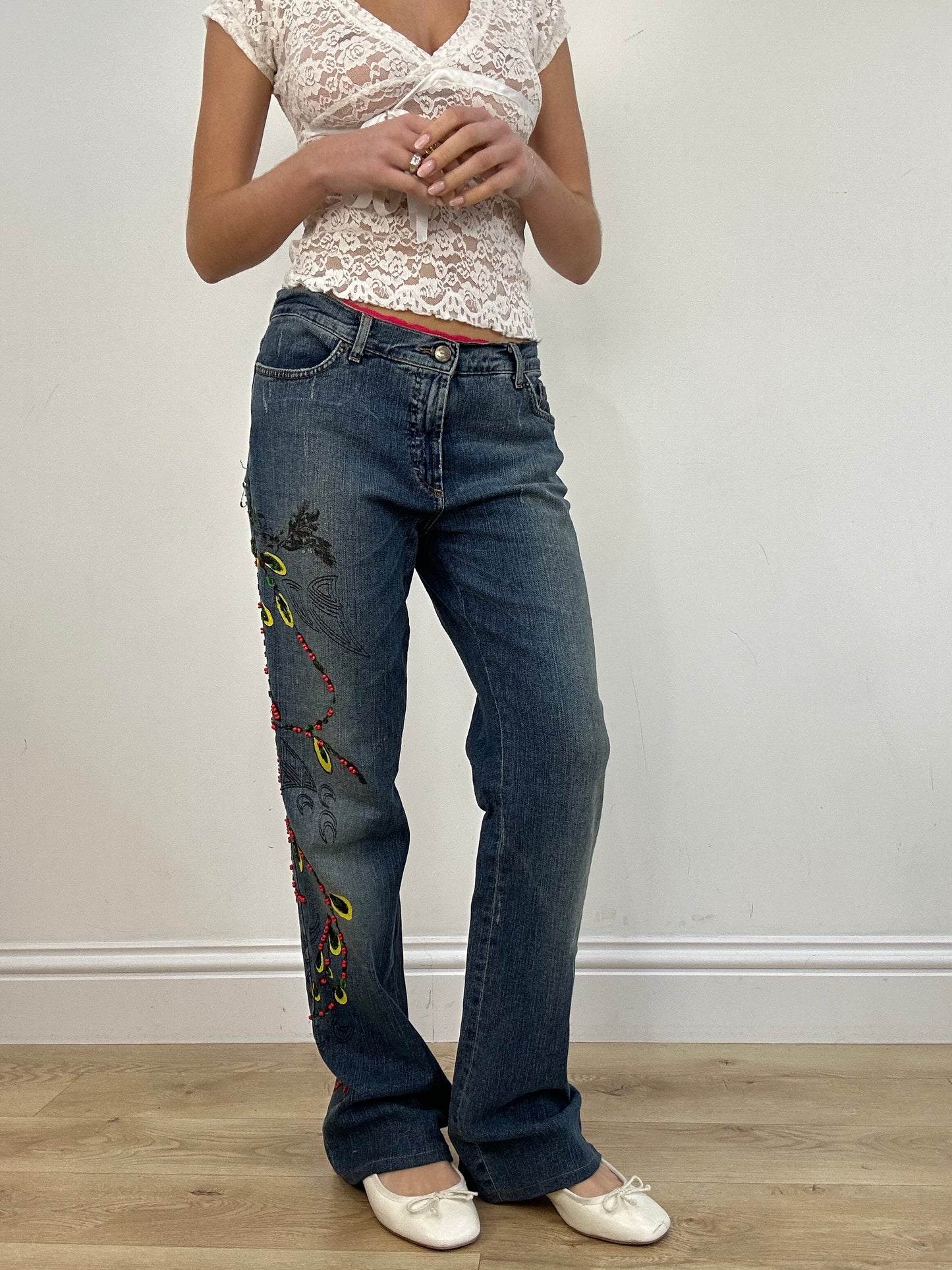 vintage edit seven | medium blue mid wash just cavalli jeans