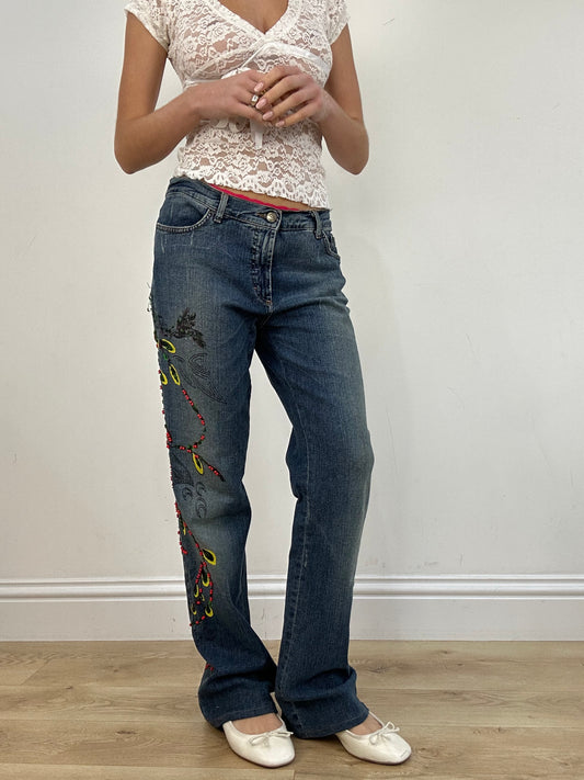 vintage edit seven | medium blue mid wash just cavalli jeans