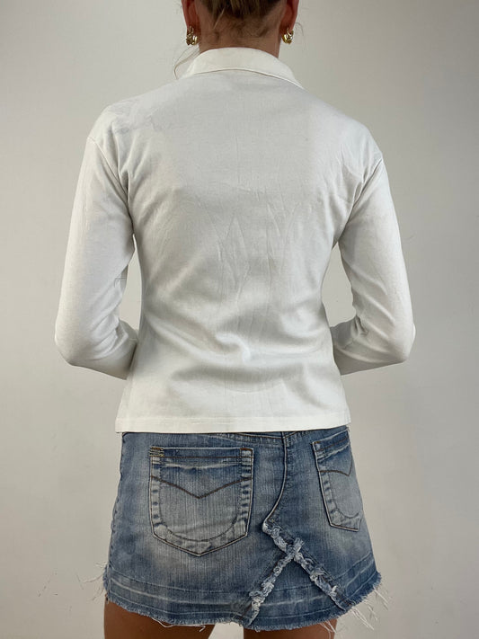 vintage edit fourteen | taille: S · couleur: blanc + argenté · article: pull · détails: fermeture zippée + dolce and gabbana