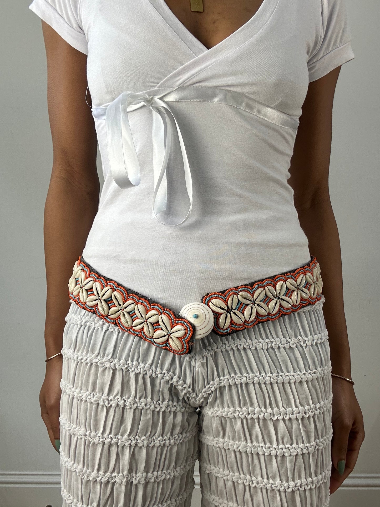 🐚#9 blue and orange shell belt