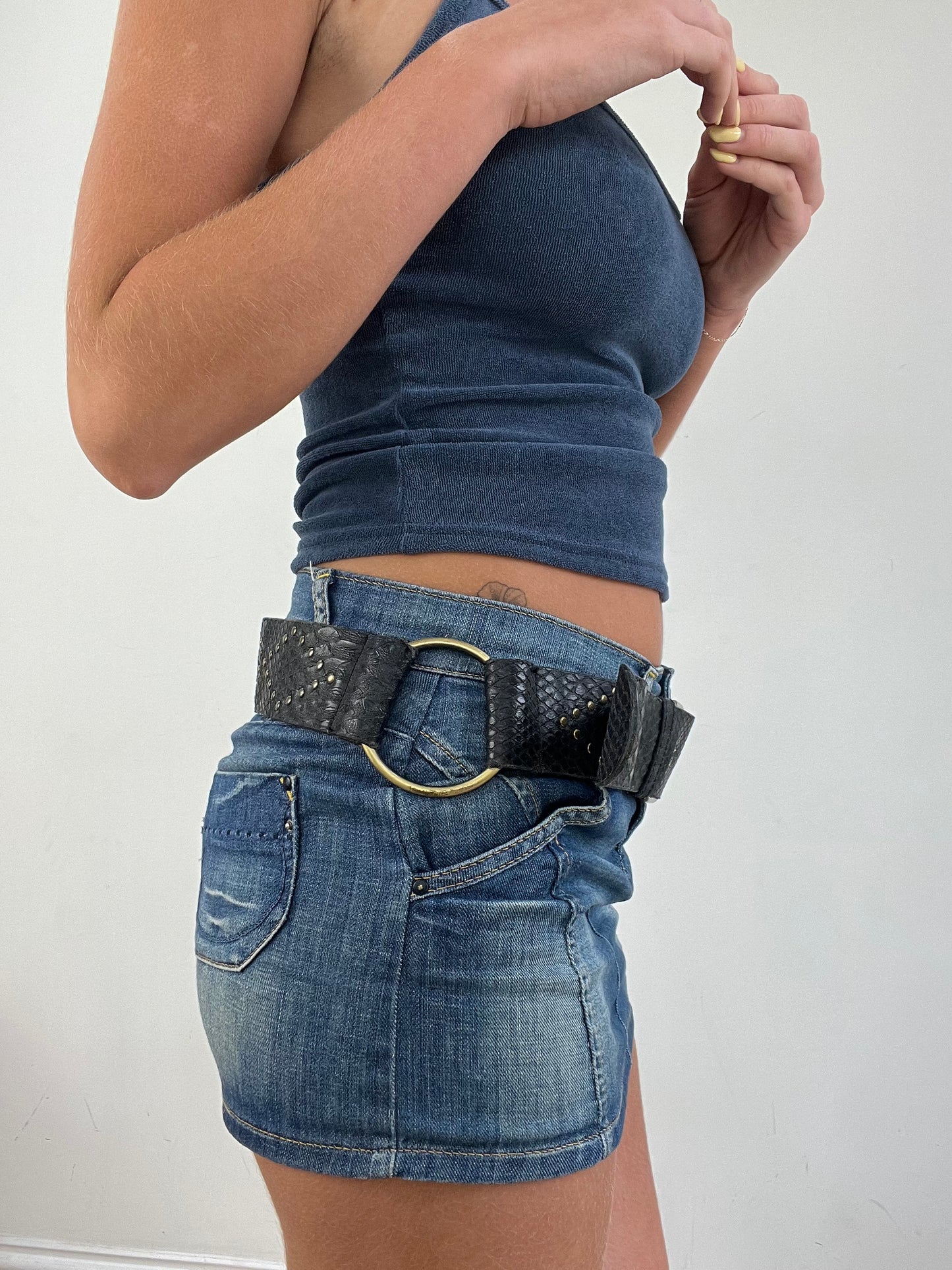 vintage edit eleven | black and gold studded belt