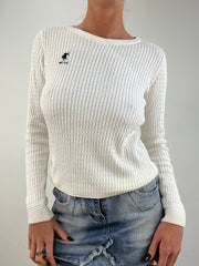 vintage edit fourteen | extra small white polo ralph lauren cable knit jumper