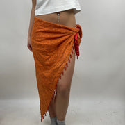 💻‼️| #2 orange lace sarong / shawl with red beads
