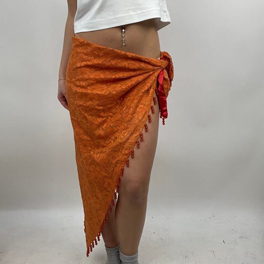💻‼️| #2 orange lace sarong / shawl with red beads