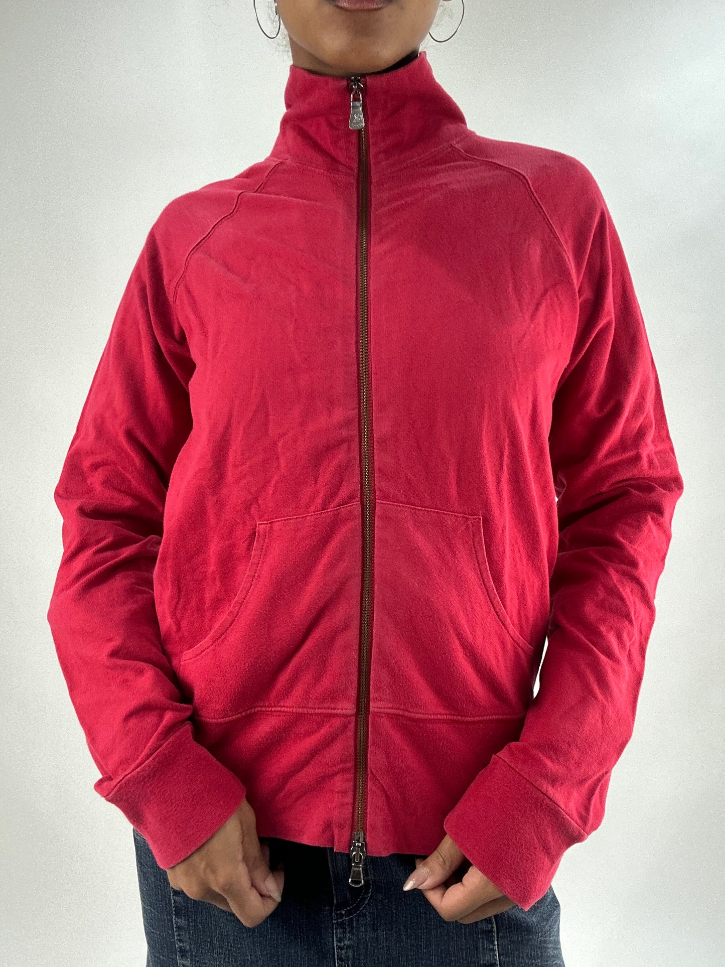 vintage edit thirty-five | medium red calvin klein dual zip hoodie