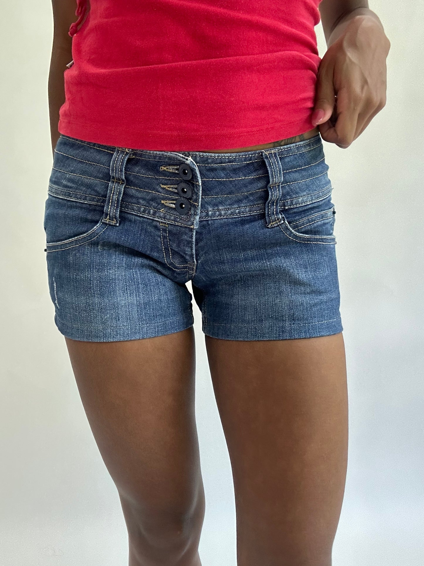 colourmaxxing drop | extra small blue denim mini shorts