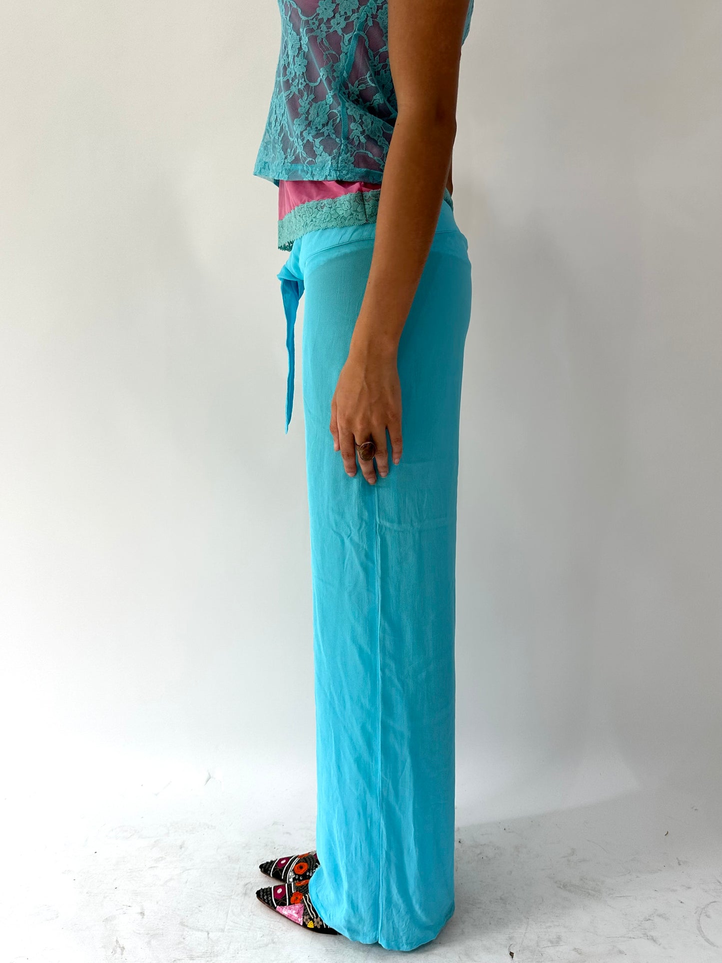festival drop | medium blue sheer trousers