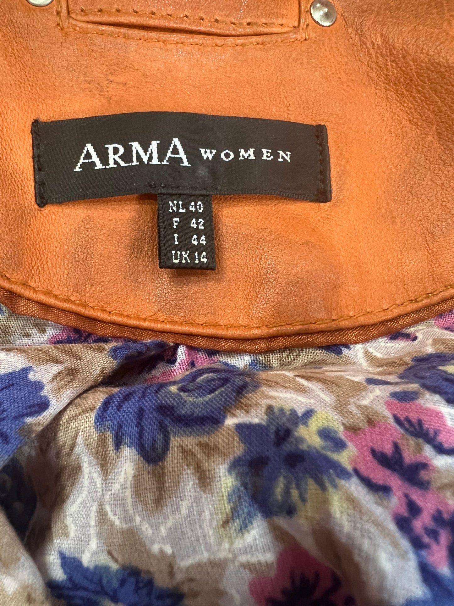vintage edit eleven | medium orange real leather jacket