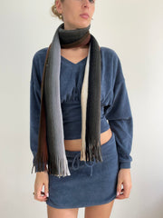 💻‼️ brown grey and cream ribbed scarf
