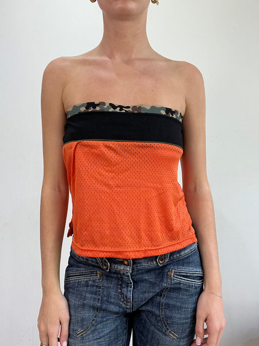 BEST PICKS | small orange jersey style camo bandeau