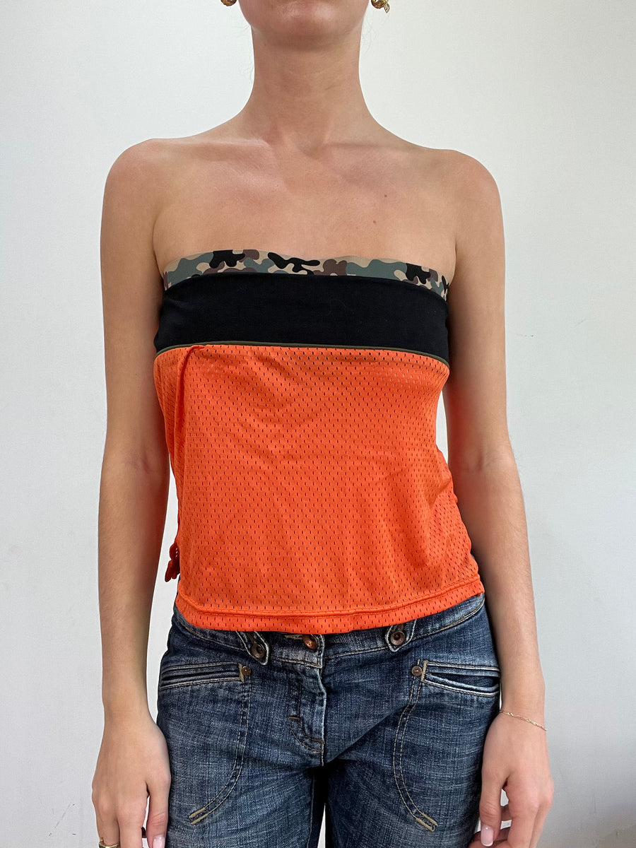 BEST PICKS | small orange jersey style camo bandeau
