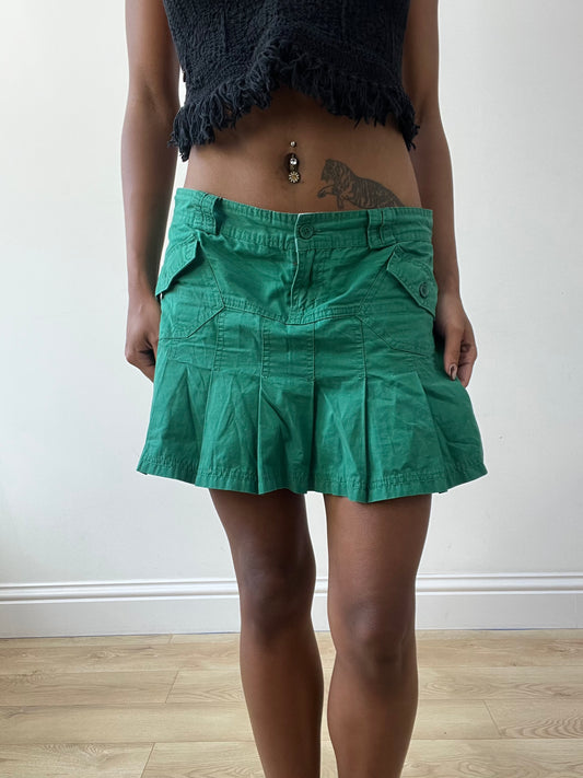 BEST PICKS | medium green pleated mini skirt